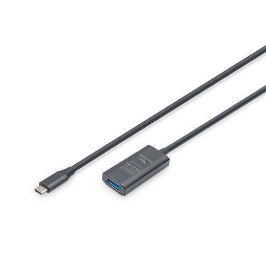 DA-73110 DIGITUS Active USB-C Extension Cable, 5m 5G, USB 3.2 Gen1, USB-C - USB-A (M/F) 