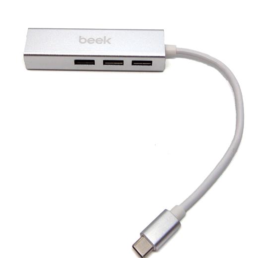 BA-USB-HB3C-3A1GT Beek 3 Port USB 3.0 Tip C Hub, 1 x 10/100/1000 RJ45 Dişi Yuva, 3 x USB A Dişi port, 1 x USB C Erkek port 
