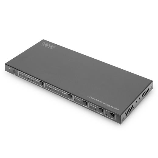 DS-55509 Digitus 4x2 HDMI Matrix Switch, 4K/60Hz Scaler özelliği, EDID, ARC, HDCP 2.2, 18 Gbps 