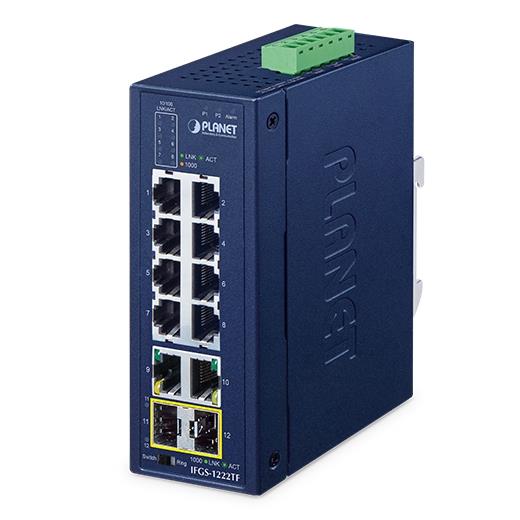 PL-IFGS-1222TF Industrial 8-Port 10/100TX + 2-Port 10/100/1000T + 2-Port 1000X SFP Ring Ethernet Switch