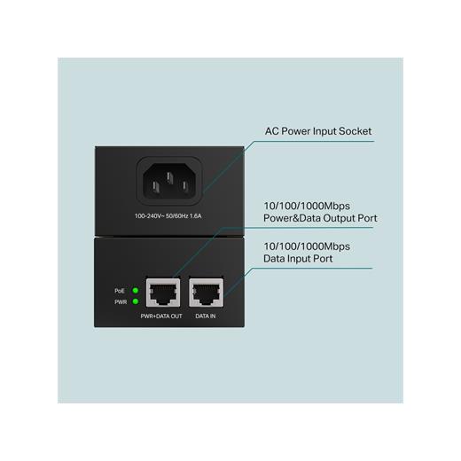 Hi-PoE/PoE++ Injector Gigabit Adapter 802.3af/at/bt Compliant 60W - TL-POE170S