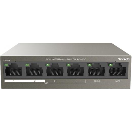 Tenda 6-Port 10/100M 4-Port PoE Switch - TEF1106P-4-63W