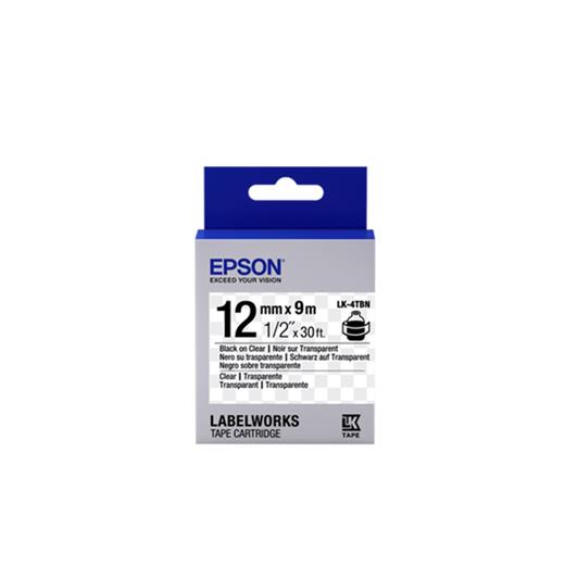 Epson LK-4TBN Şeffaf Üzeri Siyah 12mm 9Metre Etiket