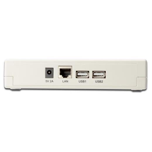 DN-13006-1 Digitus 3 port Fast Ethernet Print Server, 2 x USB 2.0 port, 1 x DB-36-pin erkek centronics, 1 x RJ45