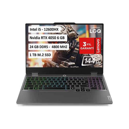 LENOVO LOQ 15IAX9 83GS00RYTR i5-12600HX 24GB 1TB SSD 6GB RTX4050 FDOS