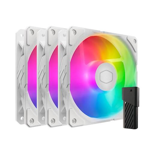 CM MasterFan SickleFlow Edge Beyaz 120mm ARGB Ledli 3x120mm Kasa Fan Kiti ARGB Kontrol Üniteli MFX-B2DW-253P2-R2