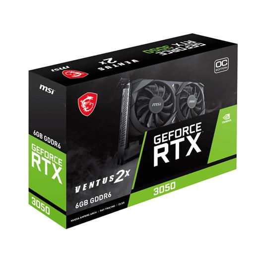 MSI 6GB GEFORCE RTX 3050 VENTUS 2X E 6G OC GDDR6 96Bit PCIE 4.0 X8 2xHDMI 1xDP