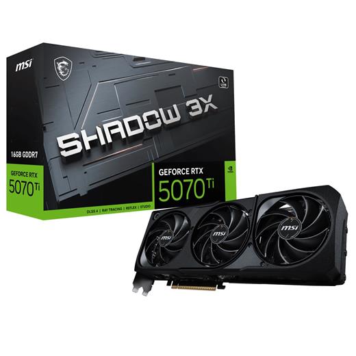 MSI 16GB GEFORCE RTX 5070 TI 16G SHADOW 3X OC GDRR7 [256bit]  PCIE 5.0 1xHDMI 3x