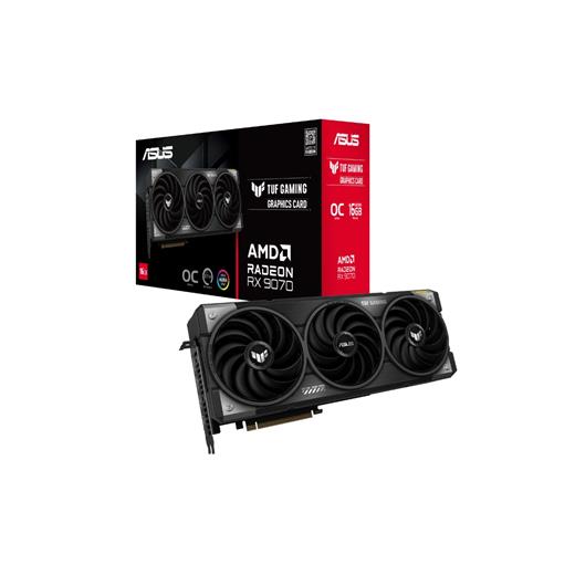 ASUS VGA TUF-RX9070-O16G GAMING MD-RADEON-RX 9070-16GB GDDR6-256bit OC HDMI 3xDP RGB EKRAN KARTI