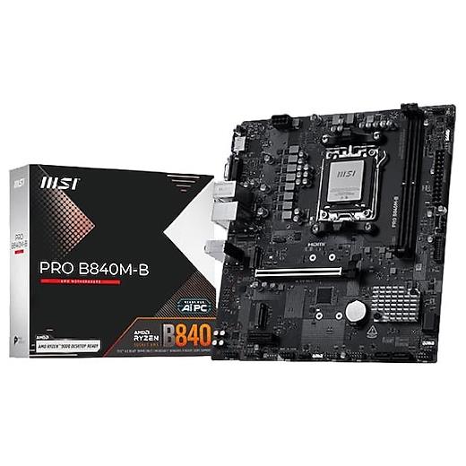 MSI PRO B840M-B AM5 DDR5 8000MHZ(OC) HDMI ,VGA,2X M.2 USB 5 GBS 2.5G LAN MATX