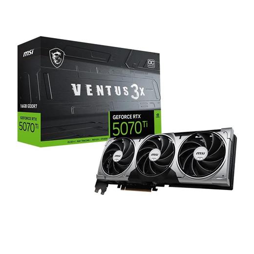 MSI VGA GEFORCE RTX 5070 TI 16G VENTUS 3X OC RTX5070TI 16GB GDRR7 256 B DX12 PCIE 5.0 X16 (3XDP 1XHDMI)