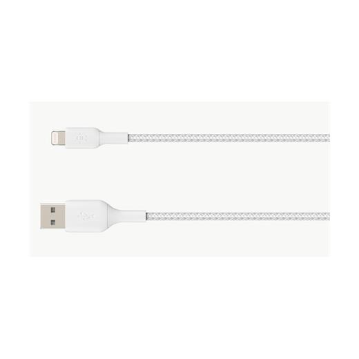 CAA002BT1MWH - Belkin Örgülü Apple Lightning Hızlı Şarj ve Data Kablosu 1m Beyaz
