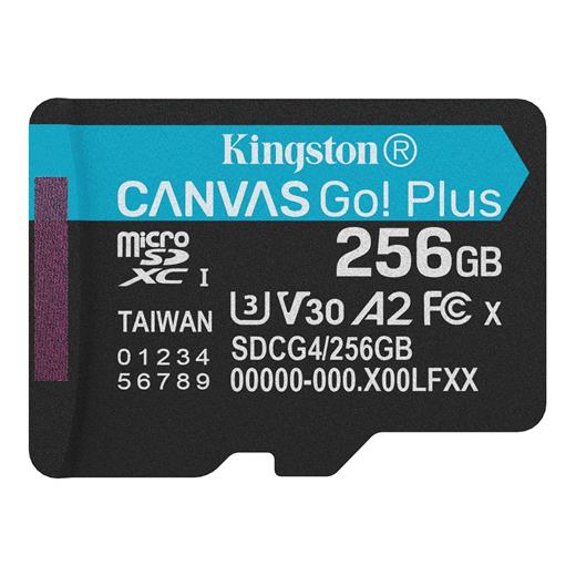 Kingston SDCG4/256GBSP 256GB MicroSDXC Canvas Go Plus Gen4 200MB/s A2 U3 V30 Card + w/o ADP