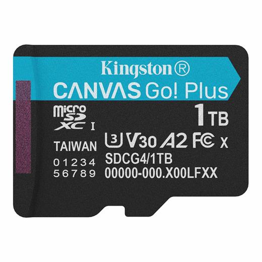Kingston SDCG4/1TBSP 1TB microSDXC Canvas Go Plus Gen4 200MB/s A2 U3 V30 Card + w/o ADP