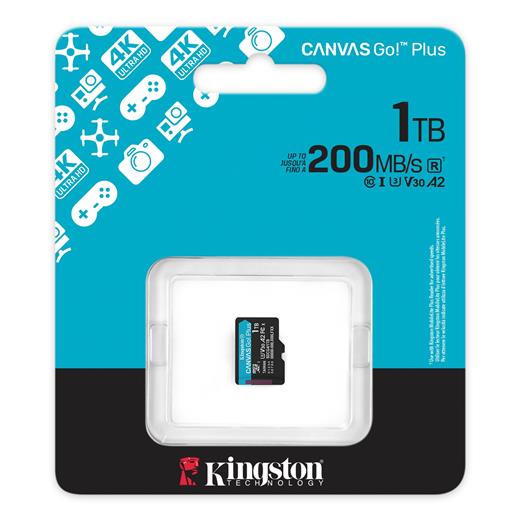 Kingston SDCG4/1TBSP 1TB microSDXC Canvas Go Plus Gen4 200MB/s A2 U3 V30 Card + w/o ADP