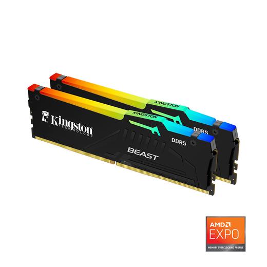 Kingston KF560C30BBEAK2-32TR Beast RGB Expo 32GB DDR5 6000MHz CL30 Masaüstü Performans Ram Kit (2x16GB)