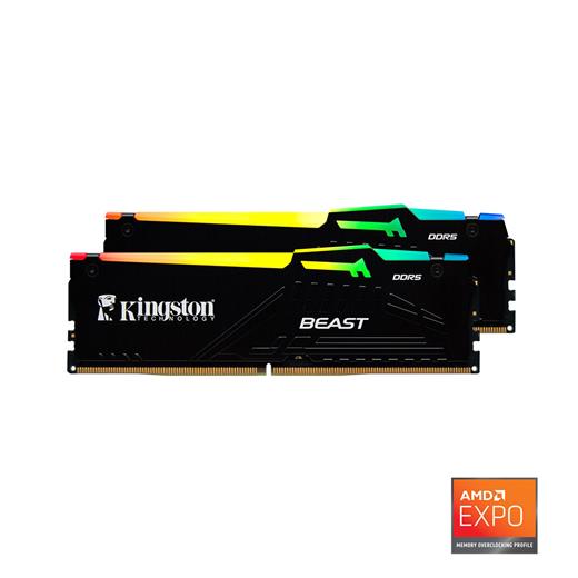 Kingston KF560C30BBEAK2-32TR Beast RGB Expo 32GB DDR5 6000MHz CL30 Masaüstü Performans Ram Kit (2x16GB)