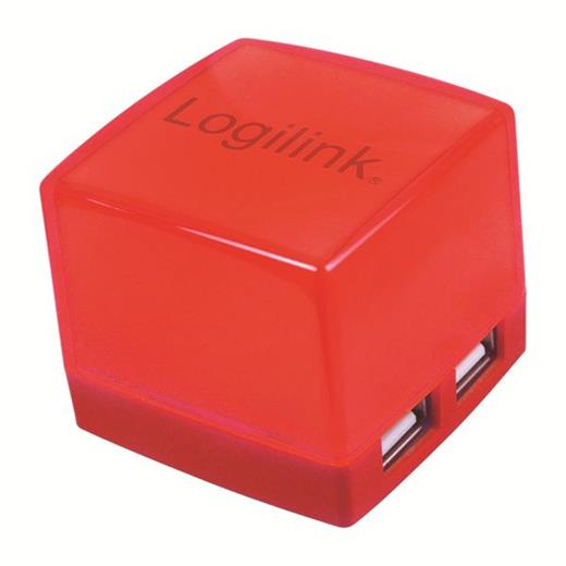 LogiLink UA0122 Cube Serisi 4 Port USB 2.0 Hub, Kırmızı
