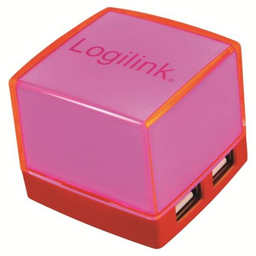 LogiLink UA0118 Cube Serisi 4 Port USB 2.0 Hub, Pembe