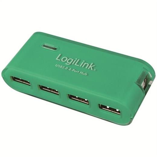 LogiLink UA0089 4 Port USB 2.0 Hub   Güç Adaptörü, Yeşil