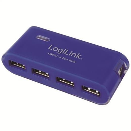 LogiLink UA0088 4 Port USB 2.0 Hub   Güç Adaptörü, Mavi