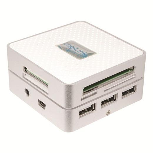 LogiLink CR0027 USB2.0 All-In-One Kart Okuyucu, 3 Port USB Hub