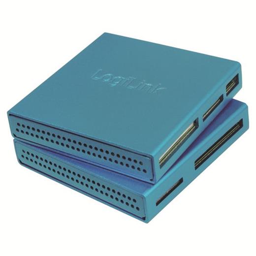 LogiLink CR0020 USB2.0 Alüminyum All-In-One Kart Okuyucu, Mavi