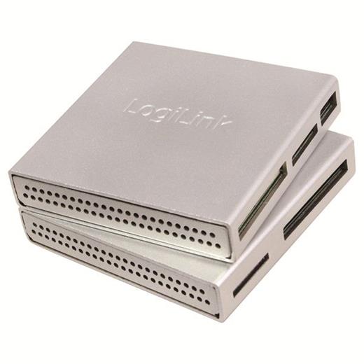 LogiLink CR0018 USB2.0 Alüminyum All-In-One Kart Okuyucu, Gümüş