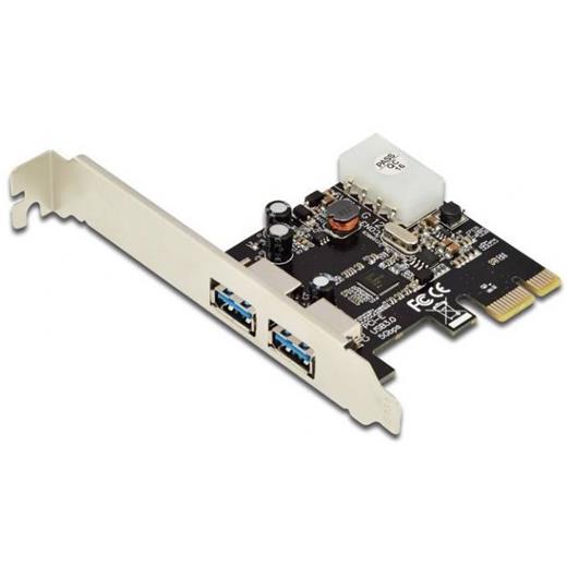 DS-30220-4 Digitus 2 Port'lu PCI Express USB 3.0 Kart, NEC UPD720202 chipset'li, Low Profile braket'li 