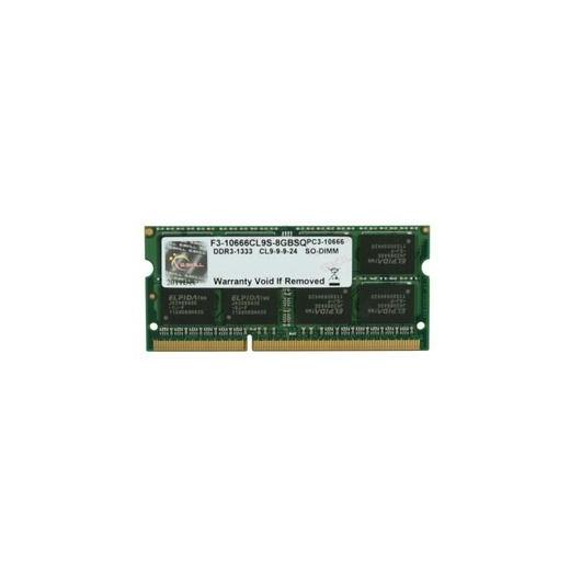 Gskill Value DDR3-1333Mhz CL9 8GB SO-DIMM (256x8) F3-10666CL9S-8GBSQ