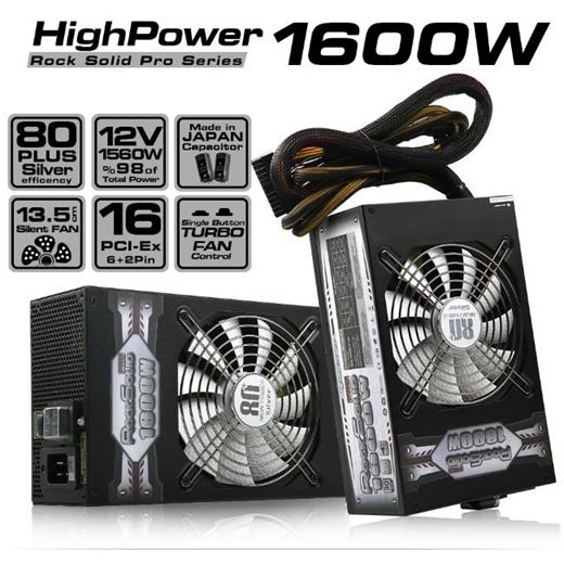 HIGH POWER 1600W ROCK SOLID PRO 80+ PLUS SILVE