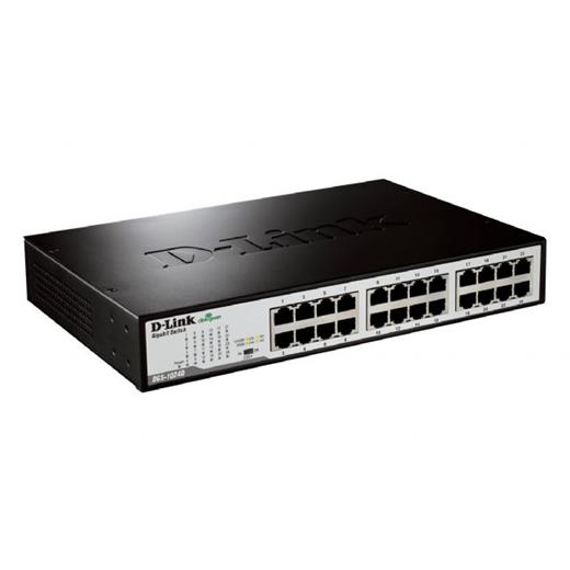 D-Link DGS-1024D 24 X 10/100/1000 MBPS ETHERNET PORTS, METAL CASE RACKMOUNTABLE YONETILEMEZ Gigabit SWITCH ( DESKTOP SIZE )