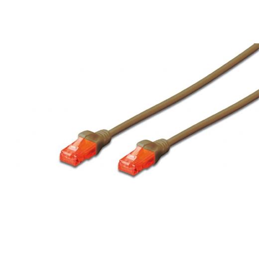 DK-1614-005/BR Digitus Patch Kablo, U-UTP, CAT. 6, 0.5 metre, AWG 26/7, kahverengi