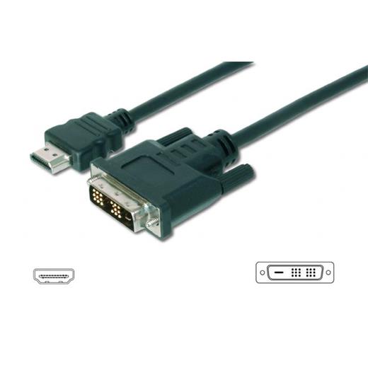 AK-330300-050-S Hdmi <-> Dvi-D Adaptör Kablosu, Hdmi Tip A Erkek - Dvi-D (18+1) Erkek, AWG 28, 5 metre, Hdmi 1.3, UL, siyah renk