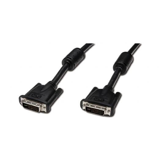 AK-320102-050-S Dvi-I Bağlantı Kablosu, Dvi-I (245) Erkek - Dvi-I (245) Erkek, 2x Ferrite Kömürlü, 5 metre, UL, AWG 28, siyah