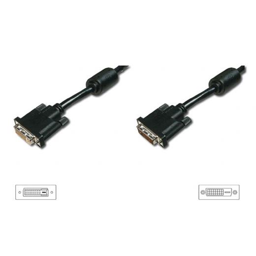 AK-320200-020-S Dvi-D Uzatma Kablosu, Dvi (24 + 1) Erkek - Dvi (24 + 1) Dişi, 2 x ferrite, 2 metre, CU, AWG28, 2 x zırhlı, Dual Link, UL, siyah renk