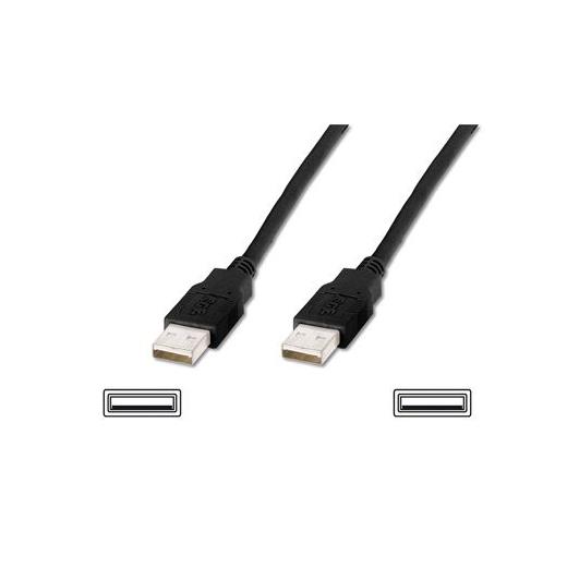 AK-300101-050-S USB 2.0 Bağlantı Kablosu, Tip A Erkek - Tip A Erkek, 5 metre, AWG 28, USB 2.0 uyumlu, UL, siyah renk