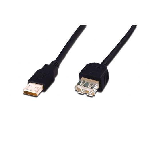 AK-300202-030-S USB 2.0 Uzatma Kablosu, USB A Erkek - USB A Dişi, 3 metre, AWG 28, USB 2.0 uyumlu, UL, siyah renk