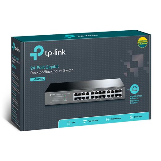 TP-Link  TL-SG1024D, 24 Port, 10/100/1000M, Çelik Kasa Switch