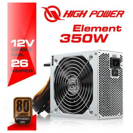High Power Element 350W 80+ Bronze  Güç Kaynağı