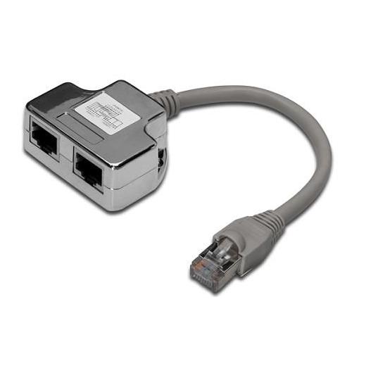 DN-93904 Digitus CAT. 5E Patch Kablo Adaptörü, Zırhlı/Shielded, 2 x RJ45 Dişi <-> 1 x RJ45 Erkek, Kablo mesafesi 0.19 metre