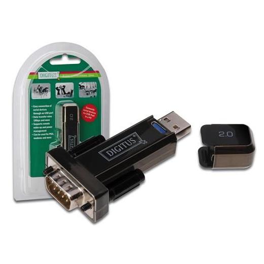 DA-70156 Digitus USB 2.0 <-> RS232 (Seri) Çevirici, USB A erkek - DB9 erkek, USB uzatma kablosu dahil