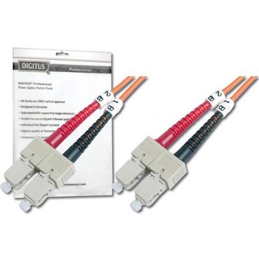 DK-2522-05 Digitus SC-SC Fiber Optik Patch Kablo, 5 metre, Multimode, Duplex, 50/125   