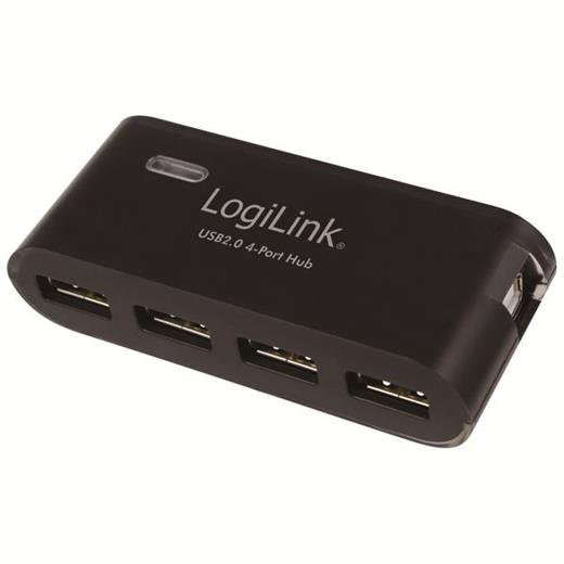 LogiLink UA0085 4 Port USB 2.0 Hub   Güç Adaptörü, Siyah