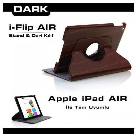 Dark Ipad Air (5) Uyumlu 360 Dönebilen Kılıf / Ajanda (Kahverengi)
