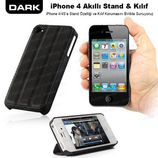 Dark Iphone 4/4S Akıllı, Yükseklik Ayarlı, Dayanıklı Kılıf