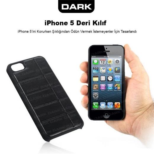 Dark Iphone 5 Deri Kaplı Koruyucu Siyah Kılıf