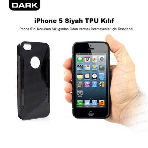 Dark Iphone 5 Koruyucu Siyah TPU Kılıf