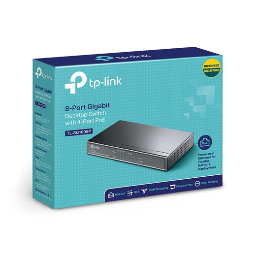 Tp-Link TL-SG1008P 8 Port 4 Port Poe+ 10-100-1000 Mbps Switch  Çelik Kasa