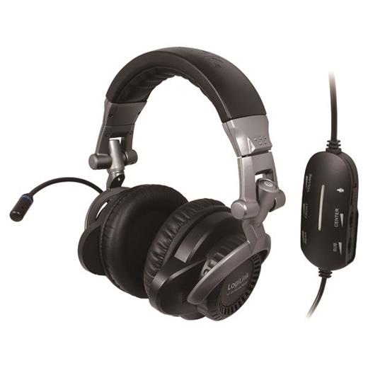 LogiLink HS0017 Oyuncu Kulaklığı, Titreşimli 5.1 Surround Ses Efekti